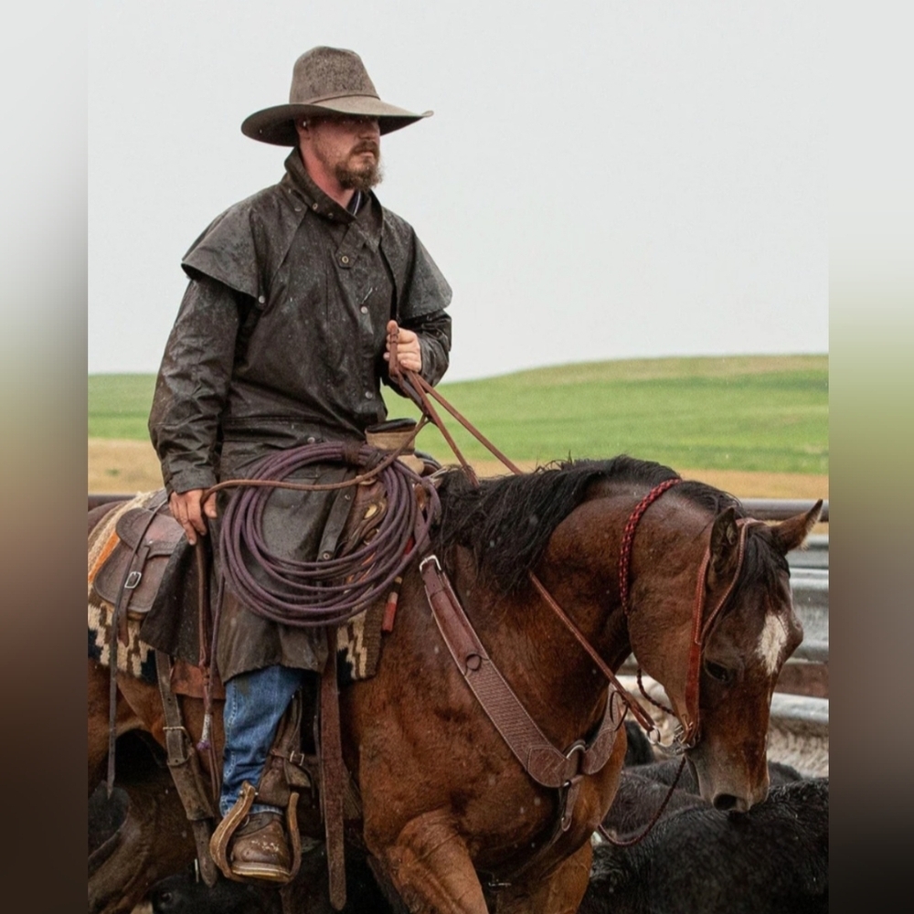 OUTBACK TRADING CO Low Rider Duster Coat,Dark Green Men's Medium